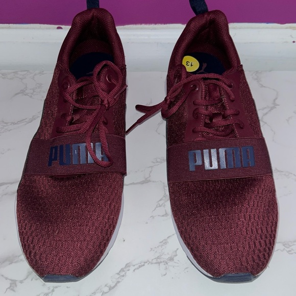 MENS Maroon Puma Casual Sneakers - Picture 3 of 10